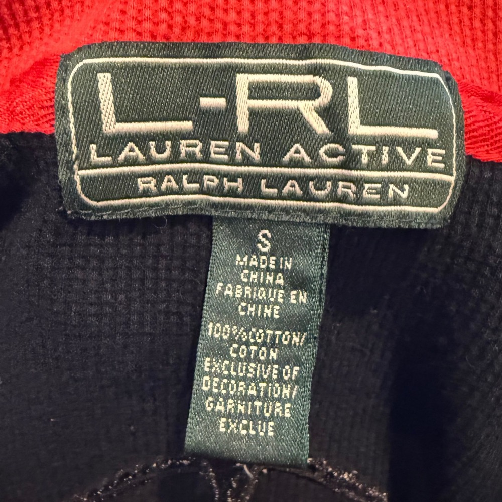 Lauren Ralph Lauren Active Womens Black Waffle Knit Quarter Zip Pullover Small - Picture 6 of 8